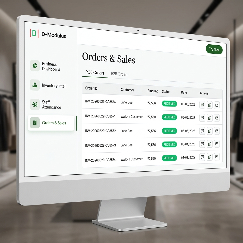 Ratio Orders & Sales Screen